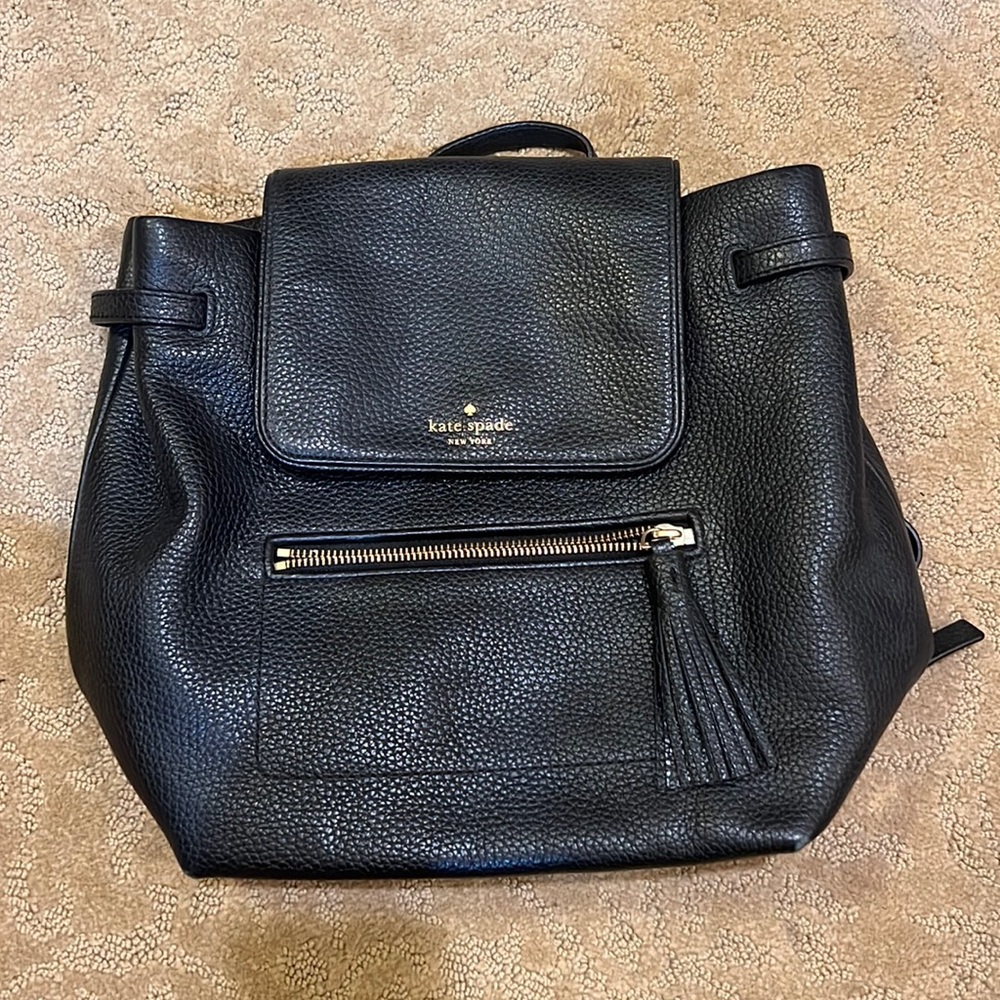 LIGHTLY USED Kate Spade Dayback Tassel Black Backpack